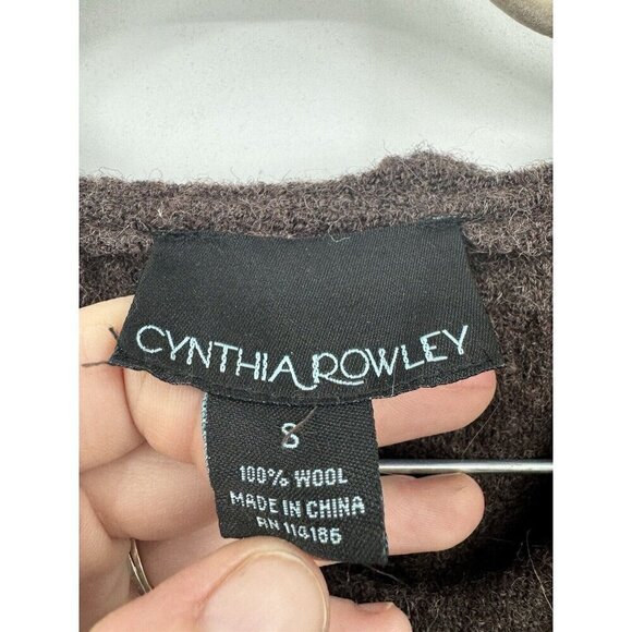 Cynthia‎ Rowley Wool Jacket Women Small Brown Ruffle Bohemian Academia Old Money - Picture 2 of 10